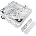 Bche protection extrieure 420g / m 2x4m transparente impermable avec oeillets rsistante bache