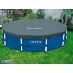 Bche de protection pour piscine tubulaire intex 4. 57 m - 120 microns - ronde - noire