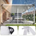 Bche transparente avec ?illets 420gm rideaux transparents rideaux impermables en pvc pour gazebos ...