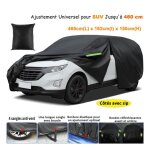 B�che voiture exterieur pour suv jusqu� 460cm imperm�able et respirantec�t�s avec zipdoublure en cotonanti ...