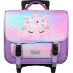Cartable  roulettes - bagtrotter - phileas - 38 cm - violet licorne - enfant fille