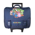 Bagtrotter - super mario - cartable 38cm - cartable � roulettes - marine - 2 compartiments - 1 poche ...