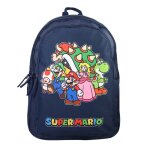 Bagtrotter - super mario - sac  dos scolaire - marine - 2 compartiments zipps - 1 poche zippe - 32x16x46cm ...