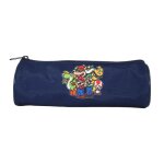 Bagtrotter - super mario - trousse scolaire ronde - marine - 1 compartiment zipp - 22x7x7cm - matire ...