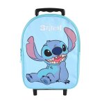 Bagtrotter - stitch - sac  dos scolaire  roulettes - bleu clair - 1 compartiment zipp - bretelles ...