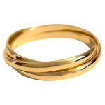 Bague 3 anneaux plaqu� or 750 / 000