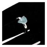 Bague - abijoux - aigue - marine brut - plaqu argent - taille rglable - 9. 24 ct - bleu