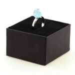 Bague aigue - marine brut - abijoux - taille rglable - 9. 71 ct - bleu - mixte
