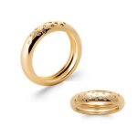 Bague alliance - bijouxia - bomb�e - cristaux zirconium - plaqu� or 18 carats - taille 58