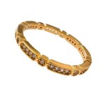 Bague alliance femme plaqu or 18 carats avec oxydes de zirconium ? lgance intemporelle finition luxe ...