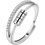 Bague anti - stress r�glable argent n�18 argent 18 mm