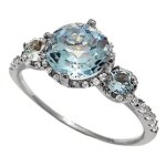 Bague en argent 925 rhodi� oxydes de zirconium et topaze