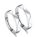 Bague en argent sterling 925 pour couples hommes femmes (2 pi�ces)