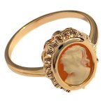 Bague cam orange plaqu or 18 carats