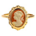 Bague cam orange plaqu or 750 / 000