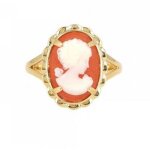 Bague - bijouxia - came rouge - plaqu or 18 carats - taille au choix 50 - 60 - qualit bijouterie