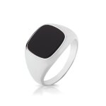 Bague chevalire / bague souveraine eds jewels homme argent fin 925 onyx 46369