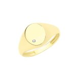 Bague chevalire / bague souveraine eds jewels homme / femme or 375 / 1000 oxyde de zirconium 47139
