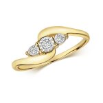 Bague claddagh eds jewels femme or 375 / 1000 diamant brillant g - i1 i2 43947