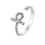 Bague croix de ankh croix gyptienne en argent 925 ? taille rglable