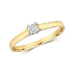 Bague eds jewels femme or 375 / 1000 diamant brillant 0. 10 carat h - i1 solitaire fiancailles 44402