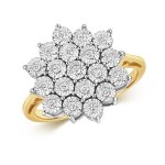 Bague eds jewels femme or 375 / 1000 diamant brillant 0. 20 carat h - i1 i2 pavage 44104