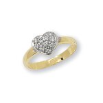 Bague eds jewels femme or 375 / 1000 oxyde de zirconium de culture coeur 37794