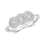Bague eds jewels femme or blanc 375 / 1000 diamant brillant 0. 06 carat h - i1 i2 trilogie 44110