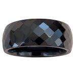 Bague  facettes en cramique noire