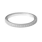 Bague femme alliance ternit argent 925 rhodi ? anneau fin pav d?oxydes de zirconium ? bijou lgant ...