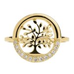 Bague femme arbre de vie plaqu� or 18 carats avec oxydes de zirconium ? bijou symbolique �l�gant cadeau ...