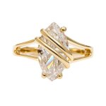 Bague femme plaqu or 18 carats ? oxyde de zirconium taille marquise bague lgante dore ide cadeau ...