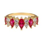 Bague femme plaqu or 18 carats & zirconium rose ? bague lgante style rubis ? bijou chic et raffin ...