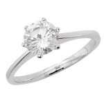 Bague femme solitaire fiancailles argent fin 925 avec oxyde de zirconium 42409