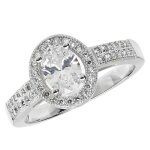 Bague femme solitaire fiancailles argent fin 925 avec oxyde de zirconium 42550