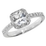 Bague femme solitaire fiancailles argent fin 925 avec oxyde de zirconium 42556