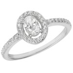 Bague femme solitaire fiancailles argent fin 925 avec oxyde de zirconium 42562