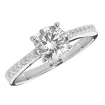 Bague femme solitaire fiancailles argent fin 925 avec oxyde de zirconium 42570