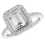 Bague femme solitaire fiancailles argent fin 925 avec oxyde de zirconium 42577