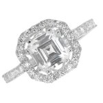 Bague femme solitaire fiancailles argent fin 925 avec oxyde de zirconium 42578