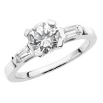 Bague femme solitaire fiancailles argent fin 925 avec oxyde de zirconium 42604