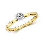 Bague femme solitaire fiancailles or 375 / 1000 et diamant brillant 0. 06 carat h - i1 44119