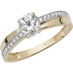 Bague femme solitaire fiancailles or 375 / 1000 avec oxyde de zirconium de culture 37839 Bague femme solitaire fiancailles or 375 / 1000 avec oxyde de zirconium de culture 37839