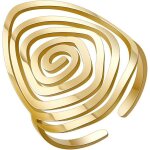 Bague gomtrique en spirale pour femme anneau tress en acier inoxydable anneau ouvert pour le pouce ...