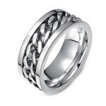Bague - homme - anneau - pouce - chane - centrale - acier 316 l - inoxydable