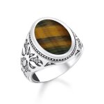 Bague homme argent thomas sabo tr2454 - 950 - 1 - 64 - torque et rigide - ?il de tigre - marron Bague homme argent thomas sabo tr2454 - 950 - 1 - 64 - torque et rigide - ?il de tigre - marron