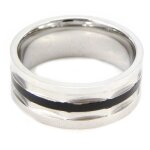 Bague homme hugo noir acier [i2681]
