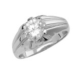 Bague homme solitaire argent fin 925 avec oxyde de zirconium 42467 Bague homme solitaire argent fin 925 avec oxyde de zirconium 42467