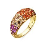 Bague - luxenter - abxi - argent 925 - or 18 carats - zircone multicolore Bague - luxenter - abxi - argent 925 - or 18 carats - zircone multicolore