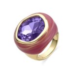 Bague - luxenter - mantis - or jaune 18k - cristal violet - femme Bague - luxenter - mantis - or jaune 18k - cristal violet - femme